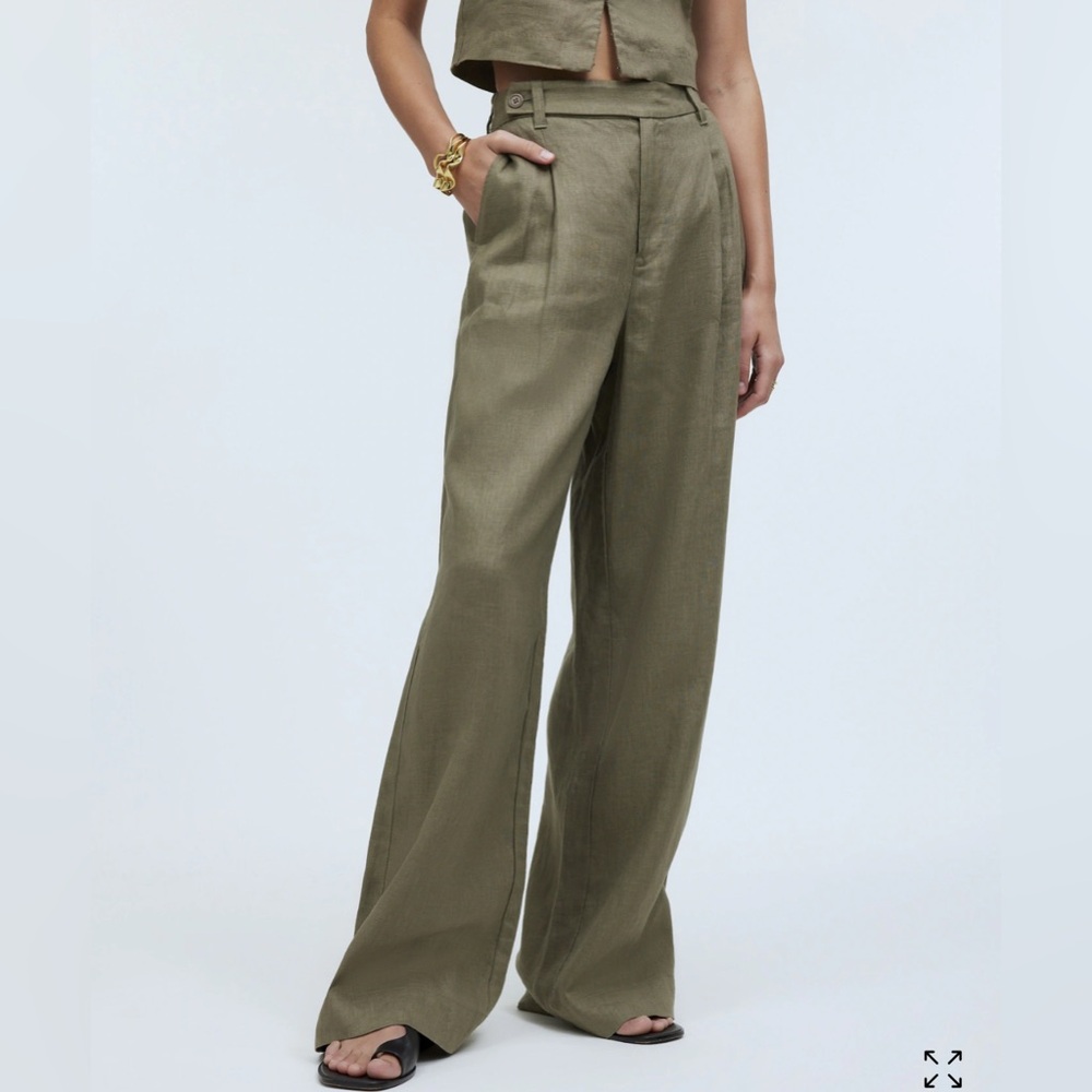 Madewell The Petite Harlow Wide-Leg Pant in 100% Linen
